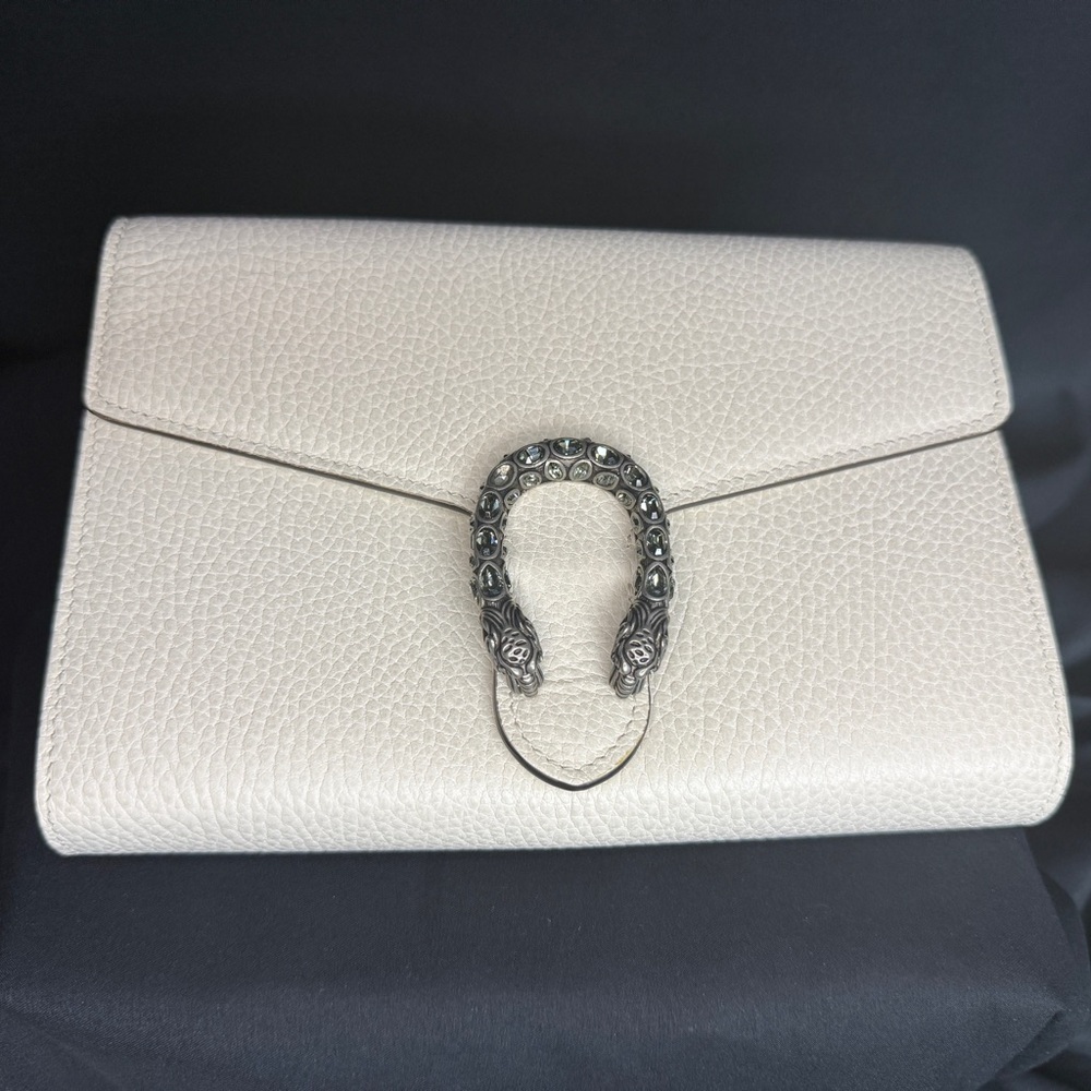 Gucci Ivory White Leather Dionysus Wallet on Chain (WOC) Bag - Picture 2 of 16